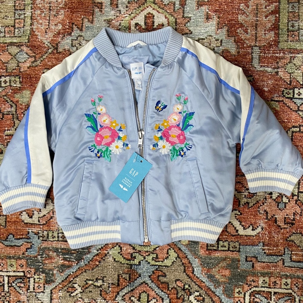 NWT -Sarah Jessica Parker For Gap Satin Bomber Jacket, 12-18M